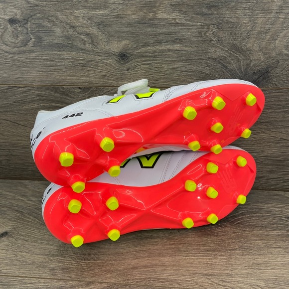 New Balance 442 Team Mens Soccer Cleats White Neon Yellow Red Size 8 US M - Picture 8 of 10
